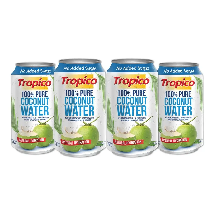 Tropico 100% Pure Thai Coconut Water 310ml Pack of 4 | No Sugar Added | Product of Thailand