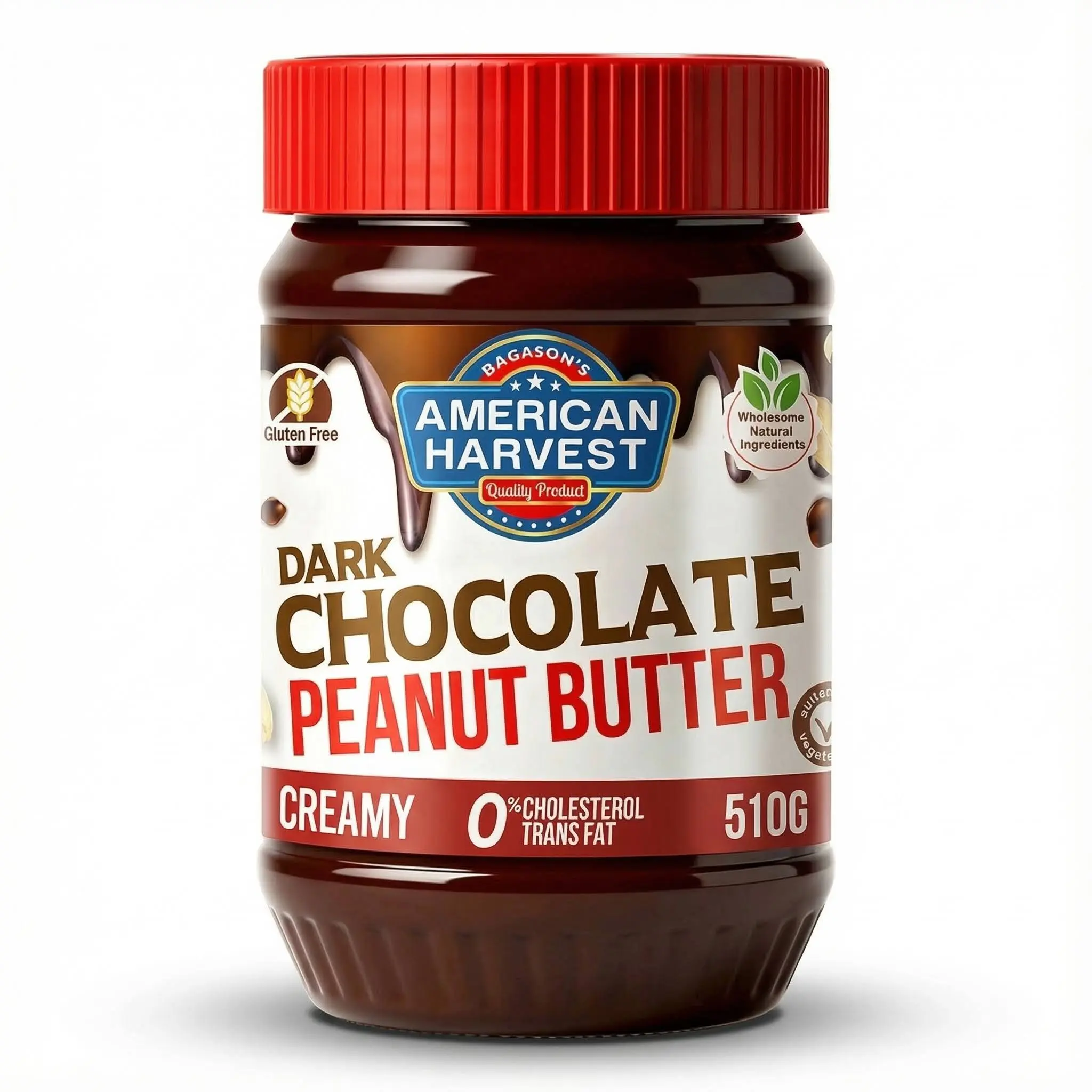 American Harvest Dark Chocolate Peanut Butter - Creamy 510g
