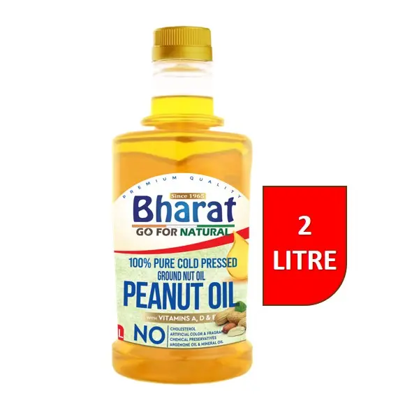 Bharat GroundNut Oil - Pure Cold Pressed 2 Litre