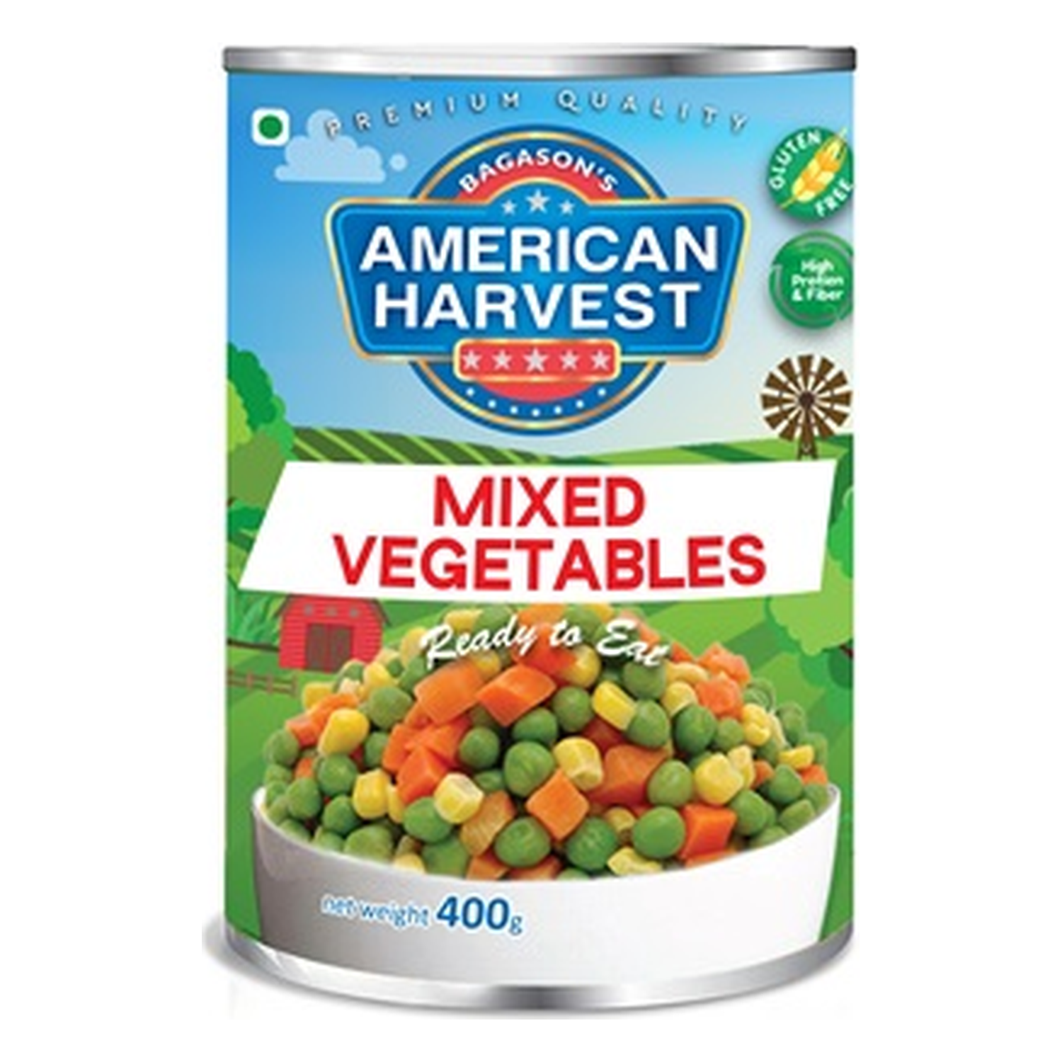 American Harvest Mixed Vegetables Easy Open Can, 400gm
