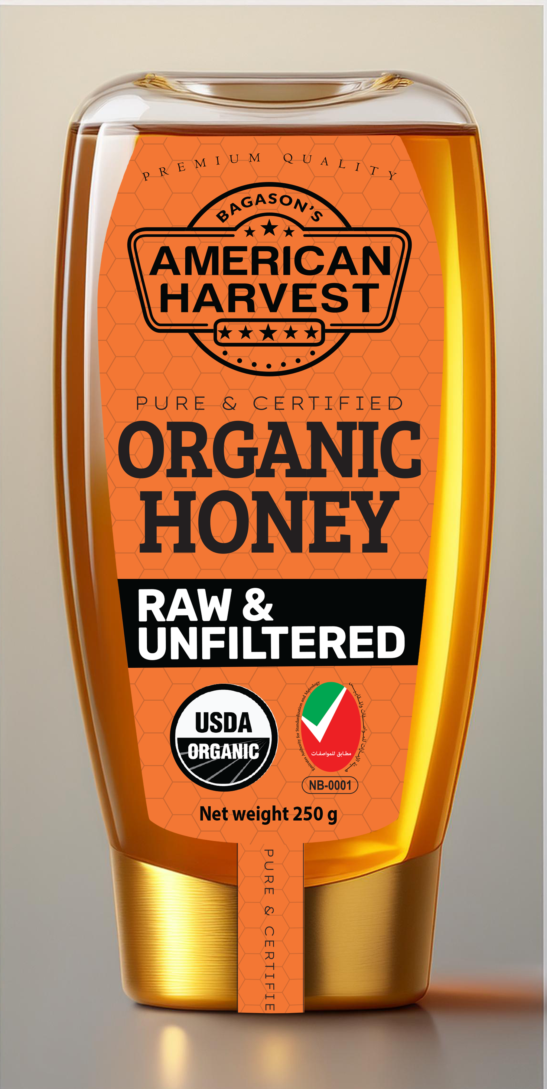 American Harvest Organic Honey Squeeze Jar 250g