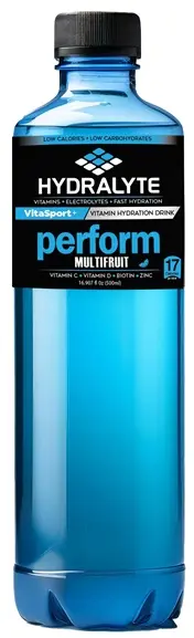 Hydralyte VitaSport+ Vitamin Hydration Drink Multifruit 500ml | Perform Multifruit | Vitamin C, Vitamin D, Biotin, Zinc | Electrolyte Replacement Drink