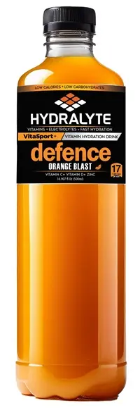 Hydralyte VitaSport+ Vitamin Hydration Drink Orange 500ml | Defence Orange Blast | Vitamin C, Vitamin D, Zinc | Electrolyte Replacement Drink