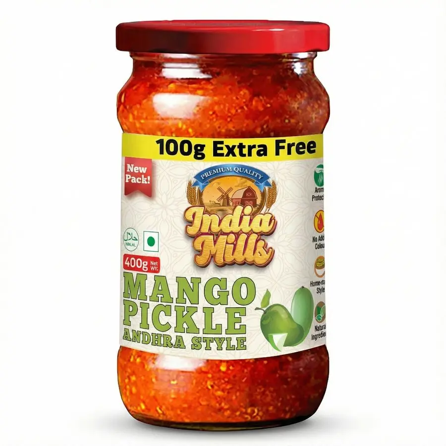 INDIA MILLS Mango Andhra Style Pickle, 400 gm