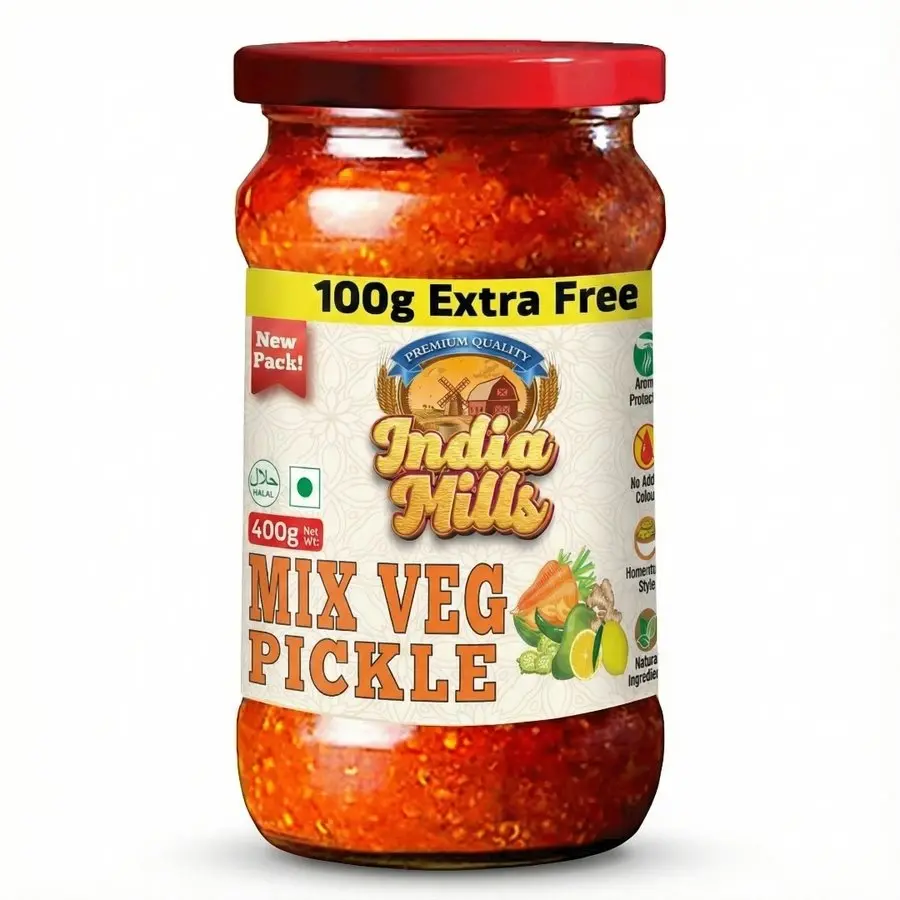 INDIA MILLS Mixed Veg North Indian Style Pickle, 400 gm