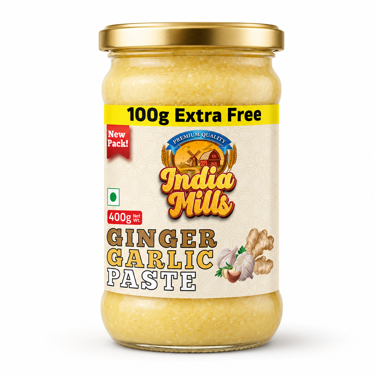 INDIA MILLS Ginger Garlic Paste, 400 gm