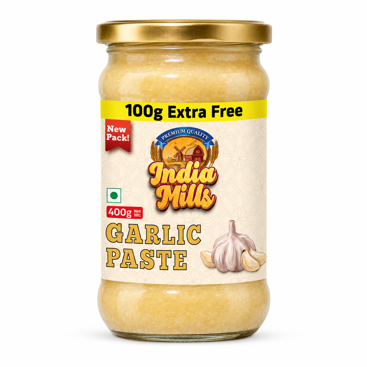 INDIA MILLS Garlic Paste, 400 gm