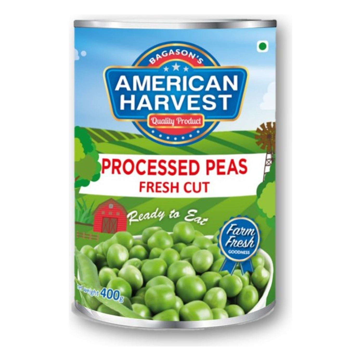 American Harvest Green Peas Easy Open Can, 400gm