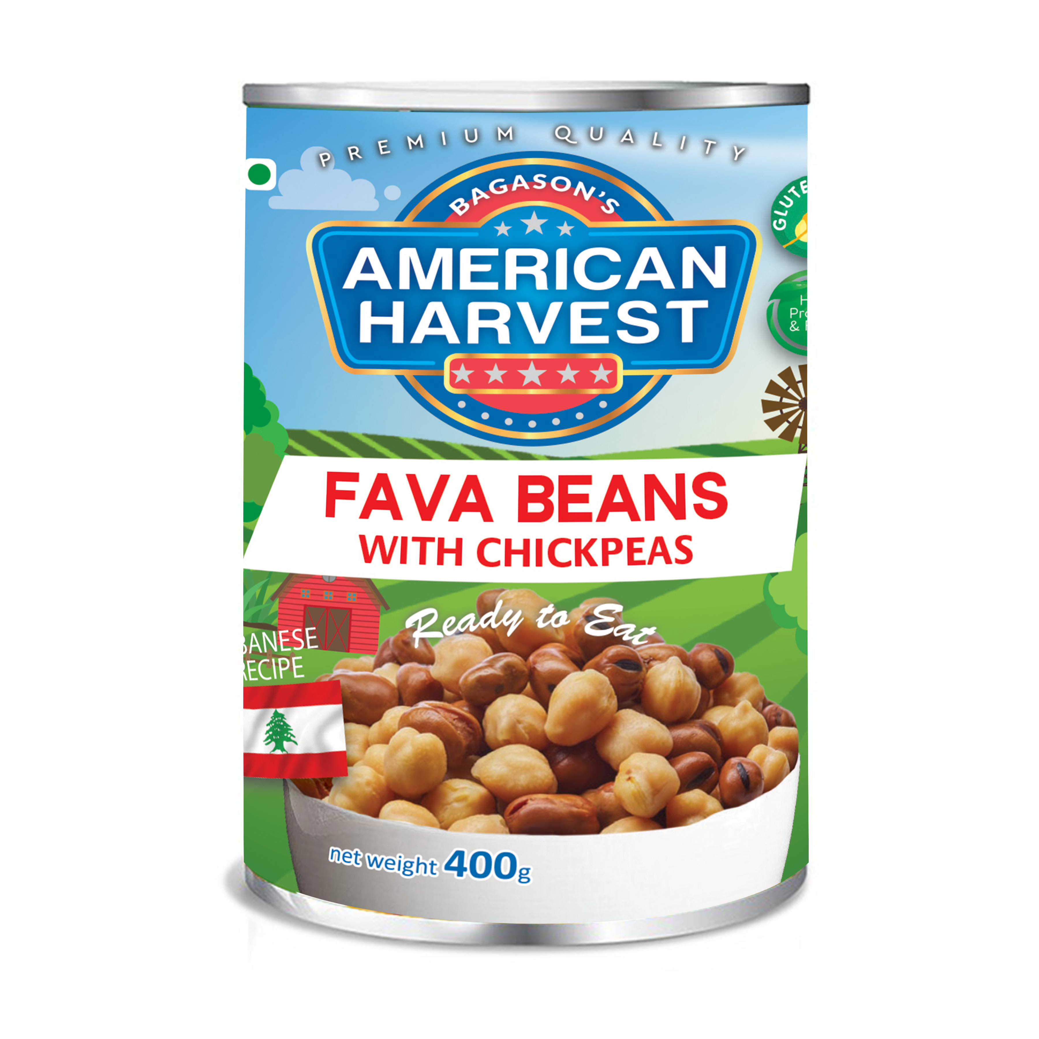 American Harvest Foul Medammas Lebanese Recipe Easy Open Can, 400gm