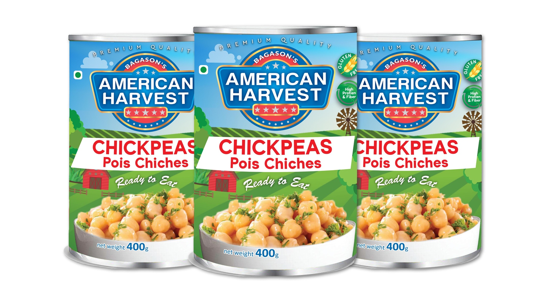 American Harvest Chick Peas EO 400g Pack of 3