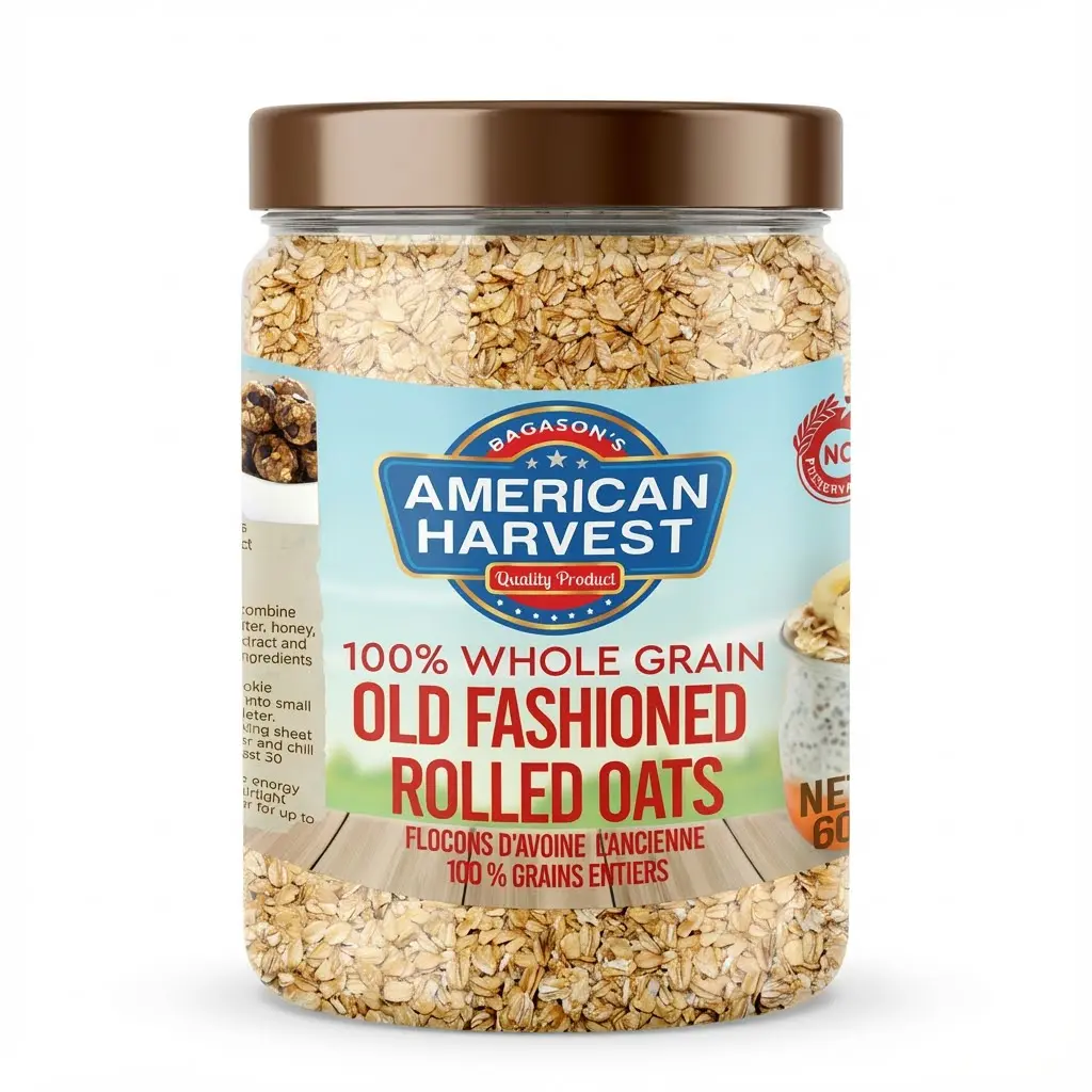 American Harvest Rolled Oats In Jar | Old Fashioned | Gluten Free | 600g