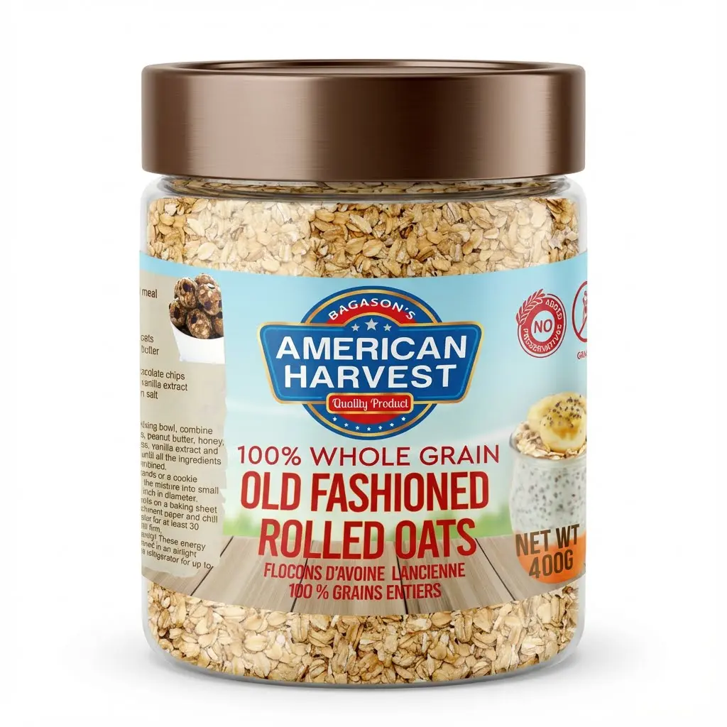 American Harvest Rolled Oats In Jar | Old Fashioned | Gluten Free | 400g