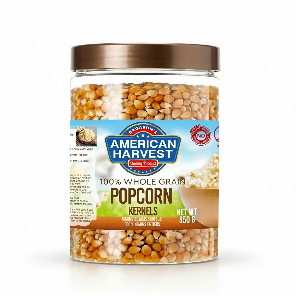 American Harvest Yellow Popcorn Kernels In Jar, 750 gm
