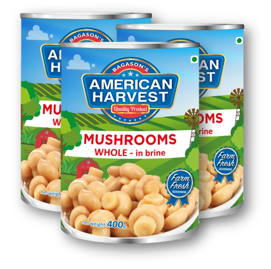 American Harvest Mushrooms Whole, 2 x 400 gm