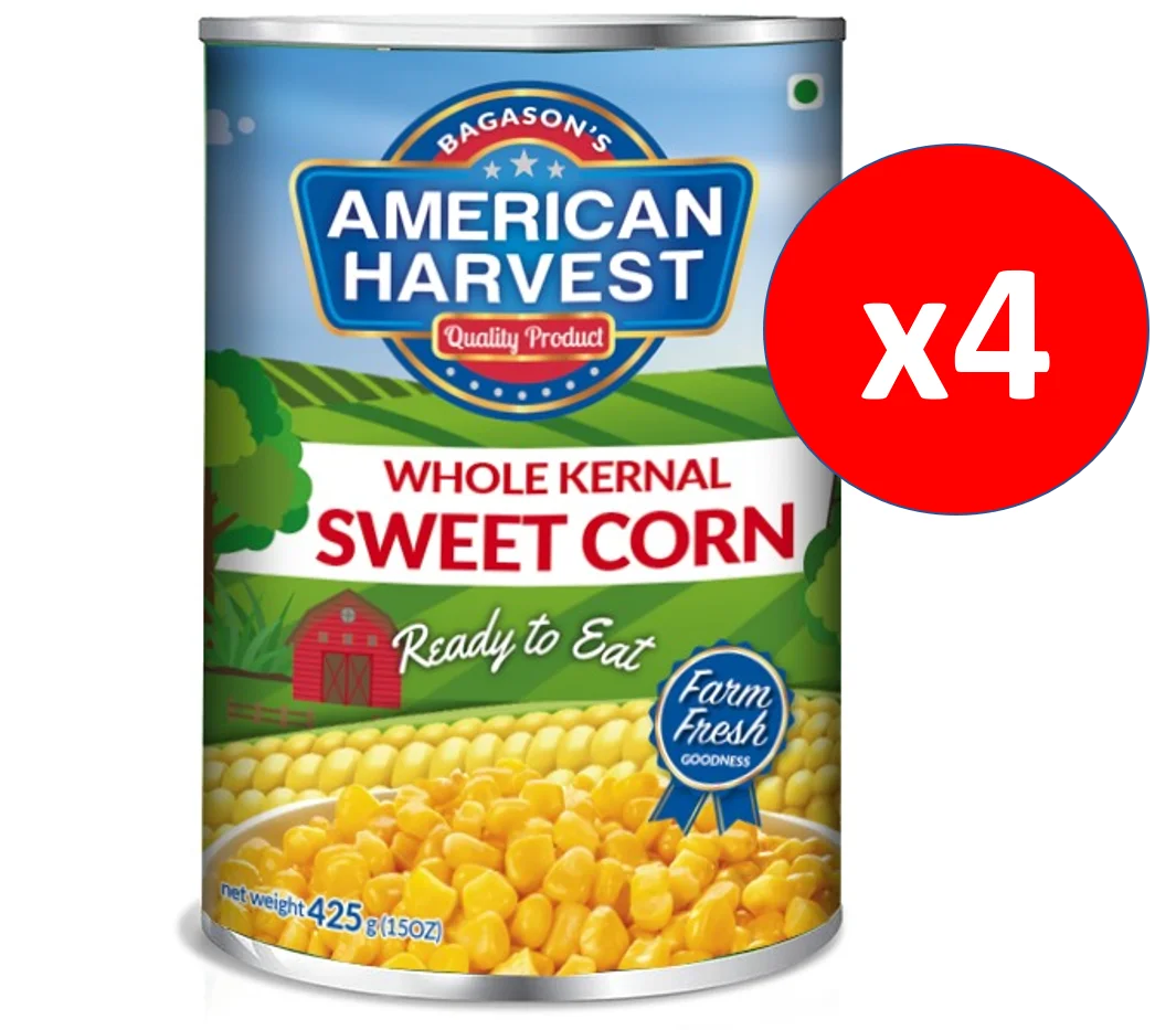 American Harvest Whole Kernel Sweet Corn, 400gm Pack of 3