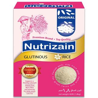 Nutrizain Glutinous Rice, 4lb (1.8kg) Box | Vacuum Packed for Longer Freshness
