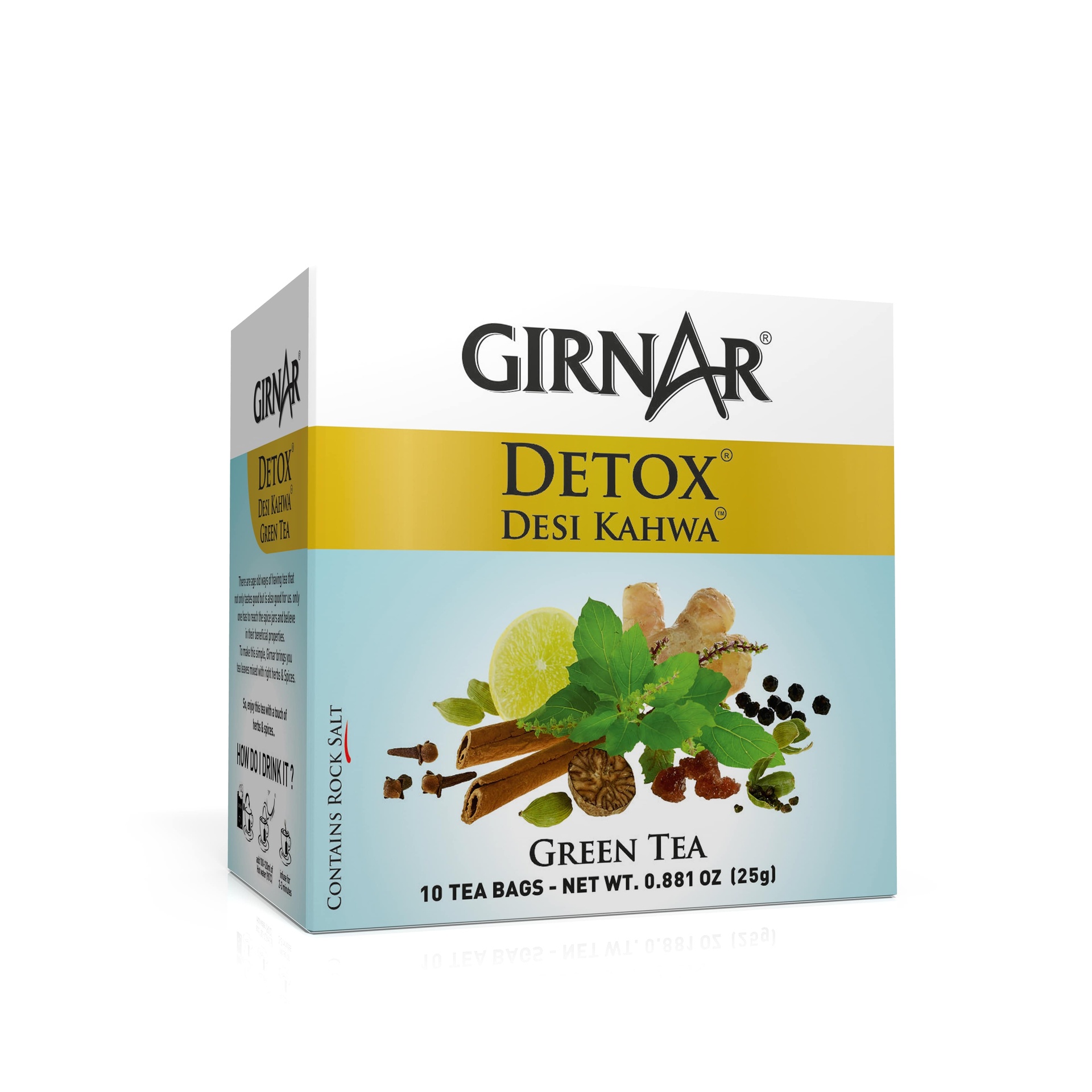 Girnar Detox Green tea | Kahwa (10 TeaBags) 25g