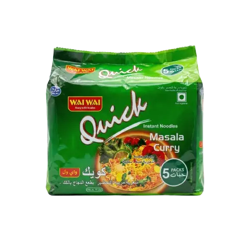 Wai Wai Veg Masala Curry Noodles, 5 X 75 Gm