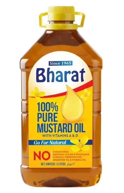 Bharat Pure Mustard Oil | The Finest (Kachi Ghani) Mustard Cooking Oil, 5 Litre Jar