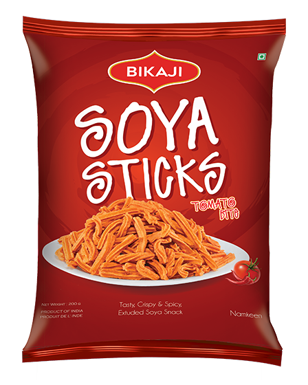 Bikaji Soya Sticks ( Tomato Bunch) 40G | Crispy & Crunchy | Made with All Natural Ingredients | Product of Indiaduct of India