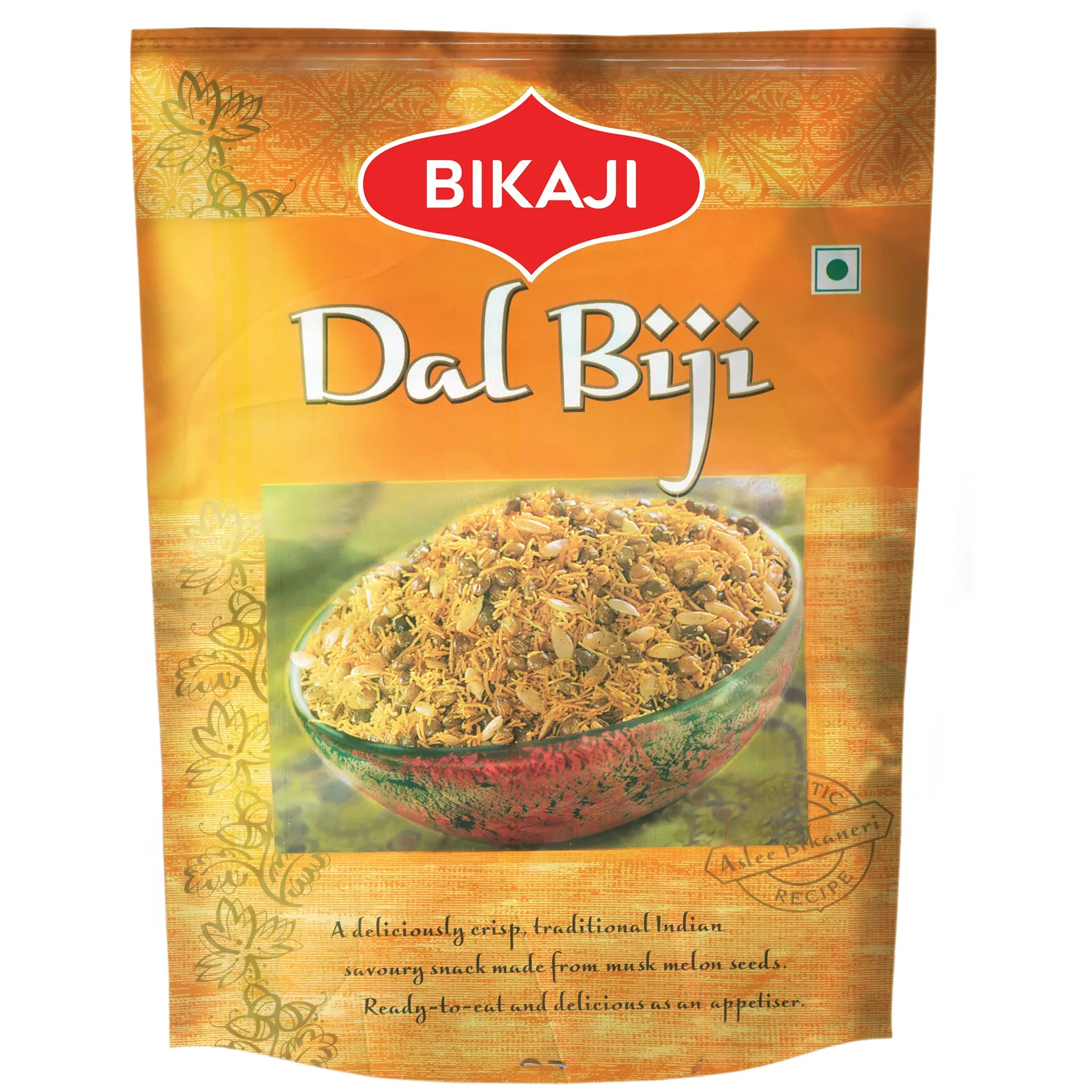 Bikaji Dal Biji Namkeen - 200g Pouch | Crispy & Crunchy Traditional Namkeen | Mildly Spiced & Flavorful | Made with All Natural Ingredients | Product of India