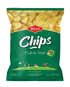 Bikaji Potato Chips Pudina Treat 40G | No MSG | No Starch | 100% Pure Potatoes | 100% Vegetarian