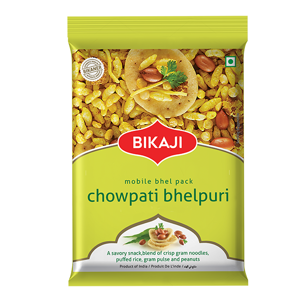 Bikaji Chowpati Bhelpuri - Mobile Pack 120g Pouch | Crispy & Crunchy | Made with All Natural Ingredients | Product of India