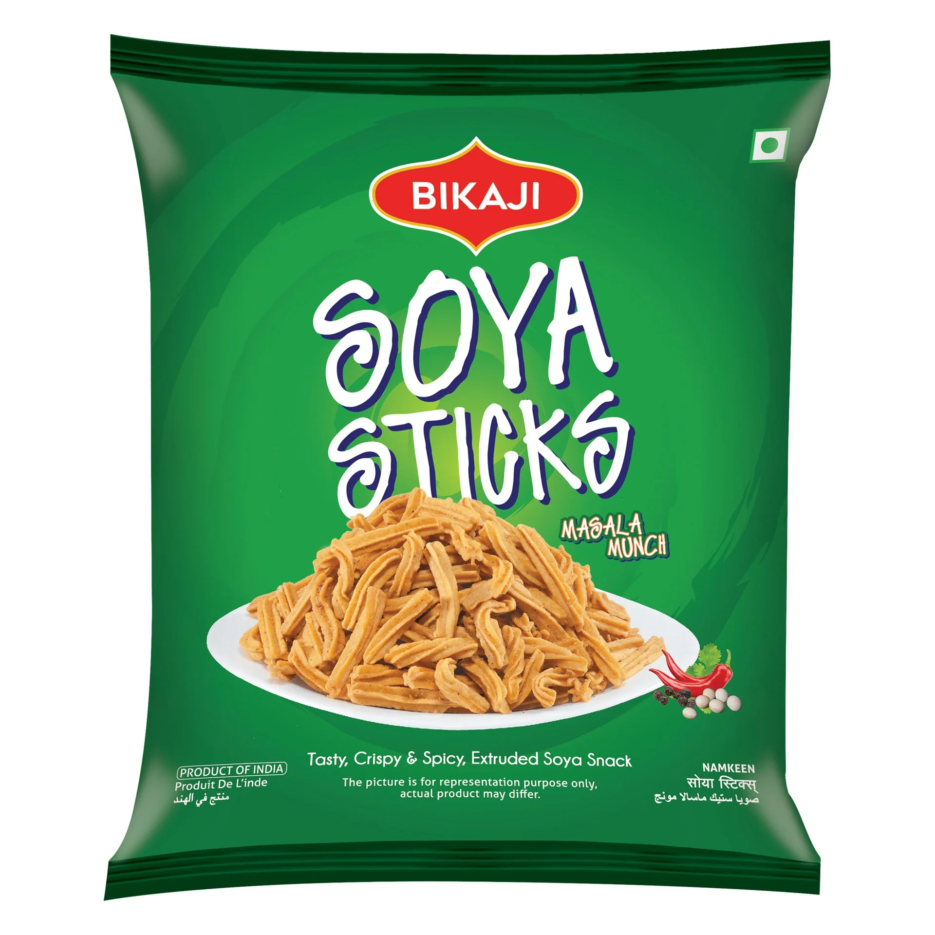 Bikaji Soya Sticks ( Masala Bunch ) 40G | Crispy & Crunchy | Made with All Natural Ingredients | Product of Indiaduct of India