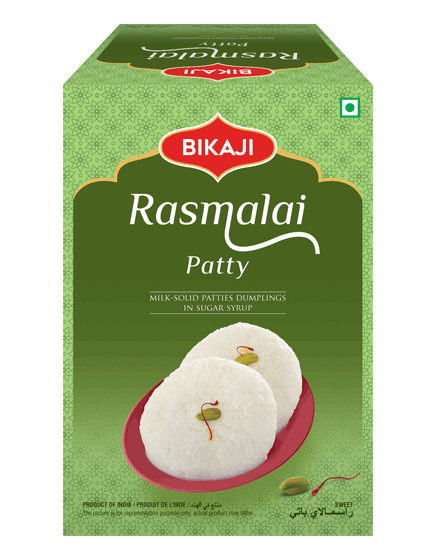 Bikaji Rasmalai Patty 1000 Grams in Can | Traditional Recipe | Made with All Natural Ingredients | Product of India