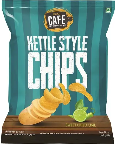 Bikaji Kettle Chips Sweet Chilli Lime 40g | No MSG | No Starch | 100% Pure Potatoes | 100% Vegetarian
