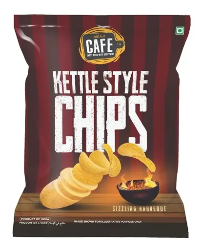 Bikaji Kettle Chips Sizzling BBQ 40g | No MSG | No Starch | 100% Pure Potatoes | 100% Vegetarian