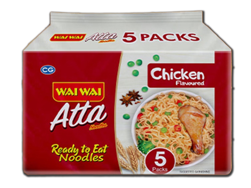 Wai Wai Atta Noodles - Ready To Eat, Instant, Chicken Flavour 75 grams