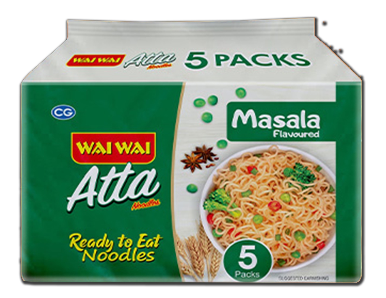 Wai Wai Atta Noodles - Ready To Eat, Instant, Veg Masala Flavor 75 grams