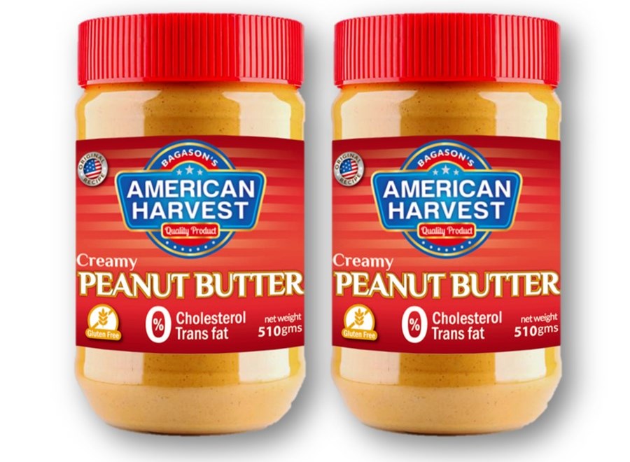 American Harvest Peanut Butter Creamy Classic 510g Pack of 2