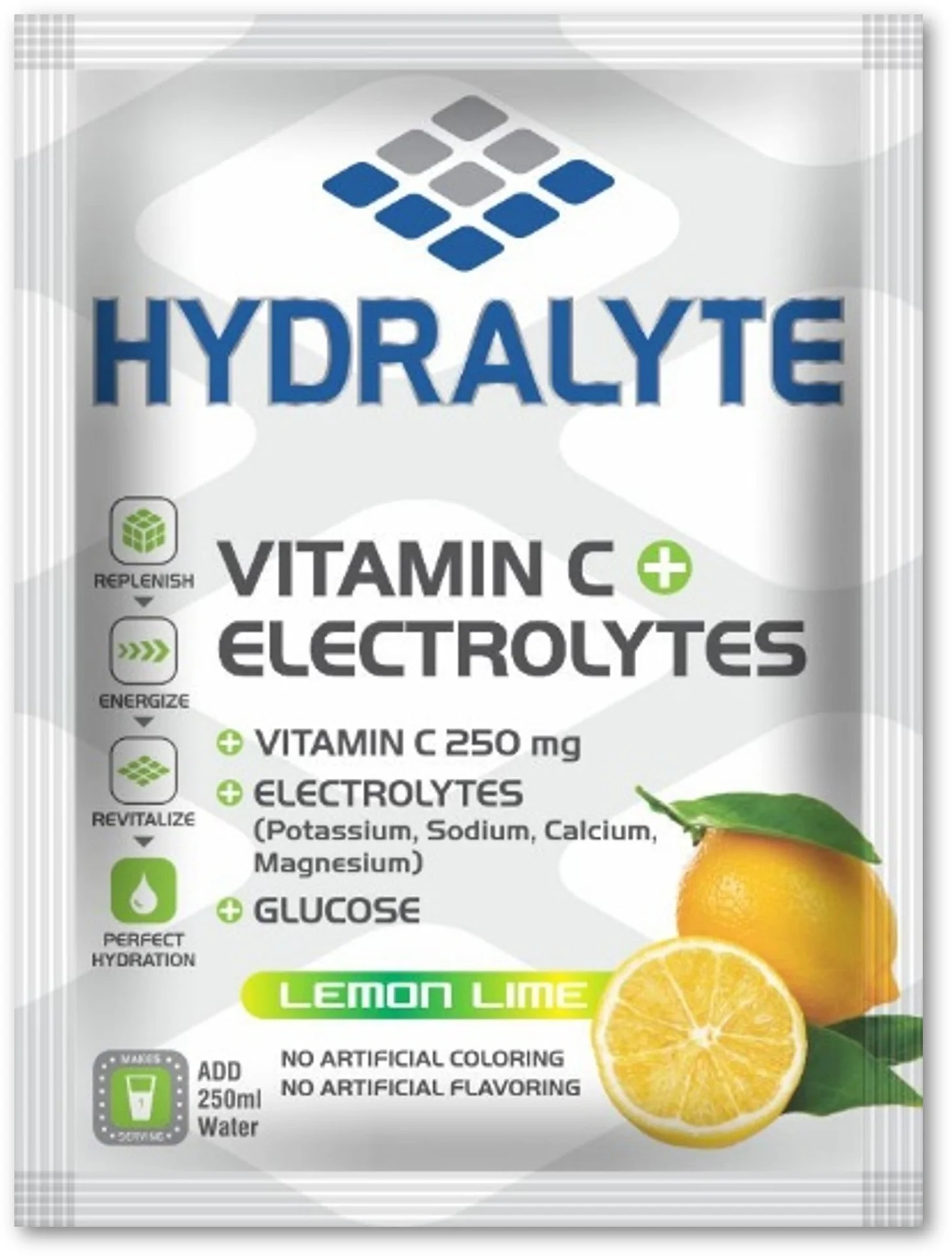 Hydralyte Vitamin C + Electrolyte Hydration Sports Drink Powder Mix | 1 Sachet make 250ml | Natural Electrolyte Replacement Supplement for Rapid Hydration | Lemon Flavor, 10 gm