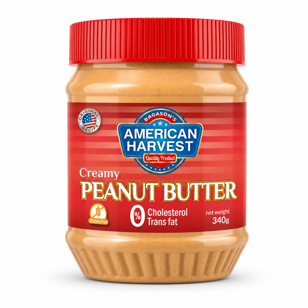 American Harvest Peanut Butter Creamy Classic 340g Pack of 2