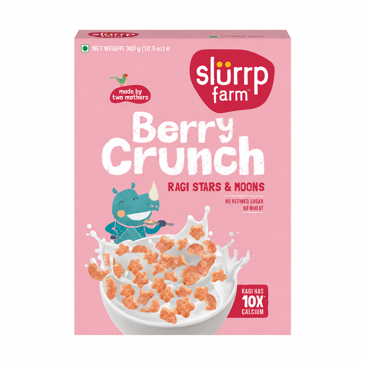 Slurrp Farm Berry Crunch Breakfast Cereal Ragi Stars and Moons 300g | No White Flour, No Refined Sugar, No Added Colour | Healthy Breakfast