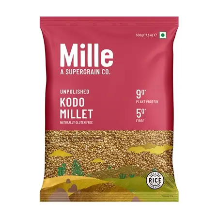 Mille Kodo Millet Whole Grain | Gluten Free | No Chemicals | High Plant Protein and Fibre | Dosa, Uttapam, Dhokla Batter Replacement | Vegan | Just cook for 10 minutes | 500 gm
