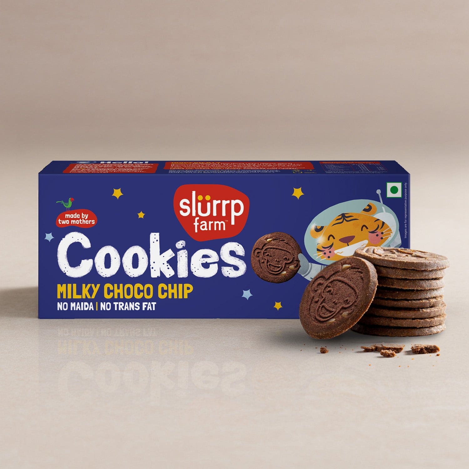 Slurrp Farm Milky Choco Chip Cookies, Made with Jowar and Whole Wheat, No Maida, No Trans Fat, 80g