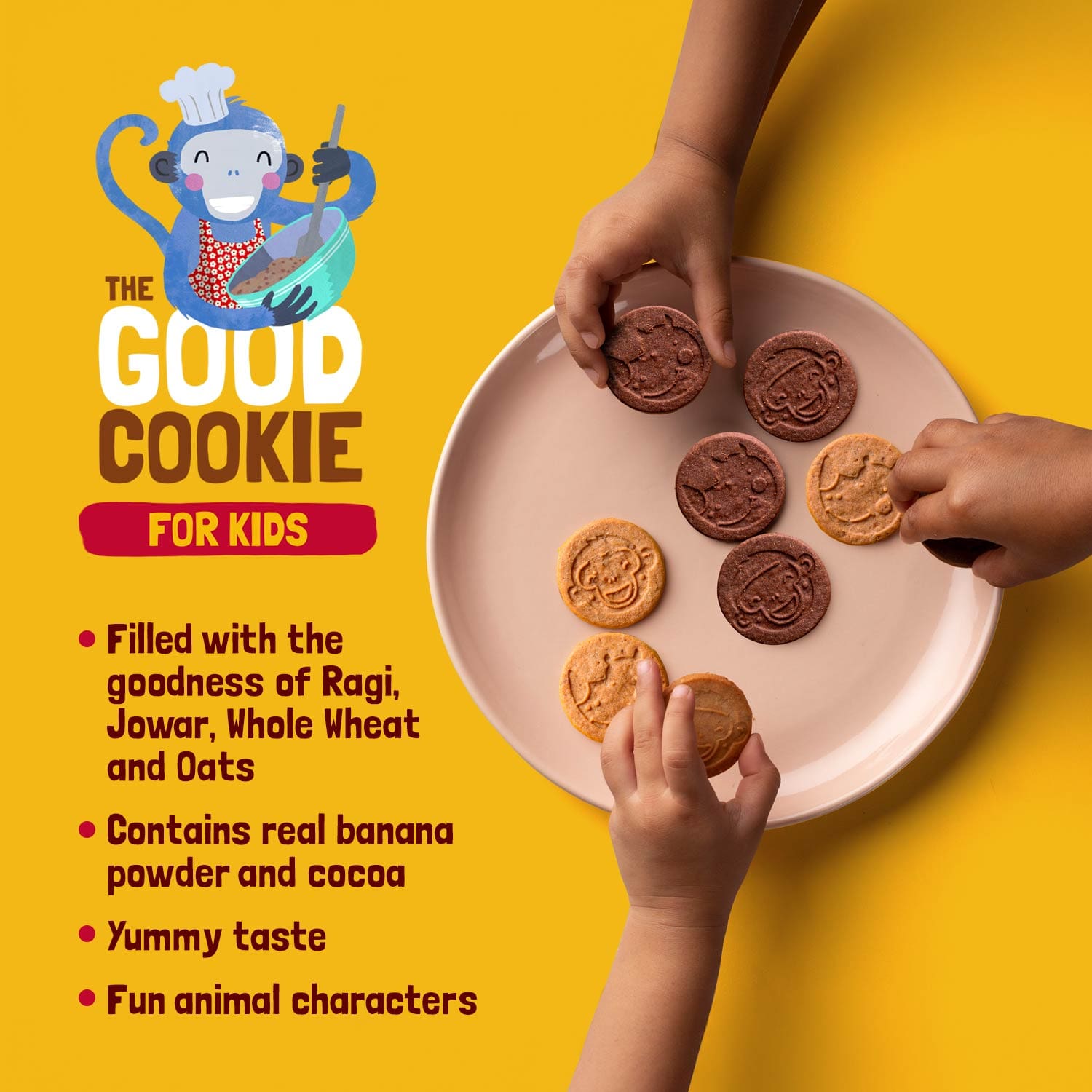 Slurrp Farm Banana Oat Cookies 80g | No White Flour (Maida) No Refined Sugar | Healthy Cookies Made With Multigrains