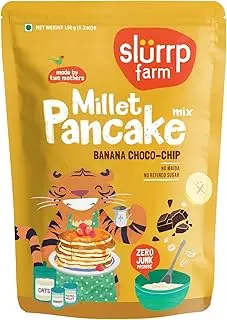 Slurrp Farm Instant Breakfast Millet Pancake Mix, Banana Choco-Chip And Supergrains 150g | NO White Flour | Natural And Healthy Food