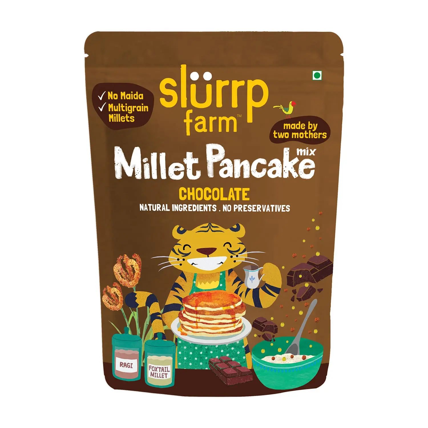 Slurrp Farm Chocolate Millet Pancake Mix 150g | NO White Flour | Instant Breakfast, No Refined Sugar, Healthy Breakfast
