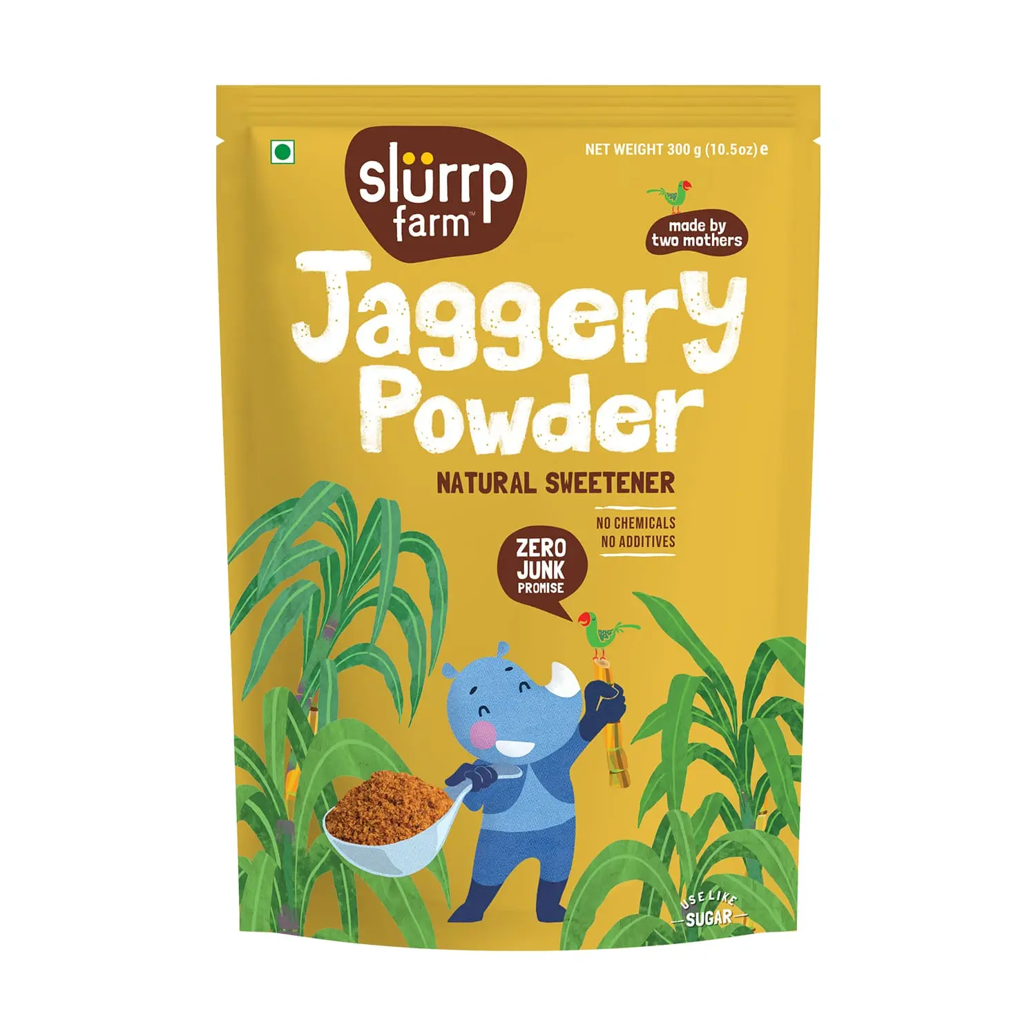 Slurrp Farm Jaggery/Gur/Gud Powder, Healthy Sugar Subsitute, Unbleached Jaggery, 300g