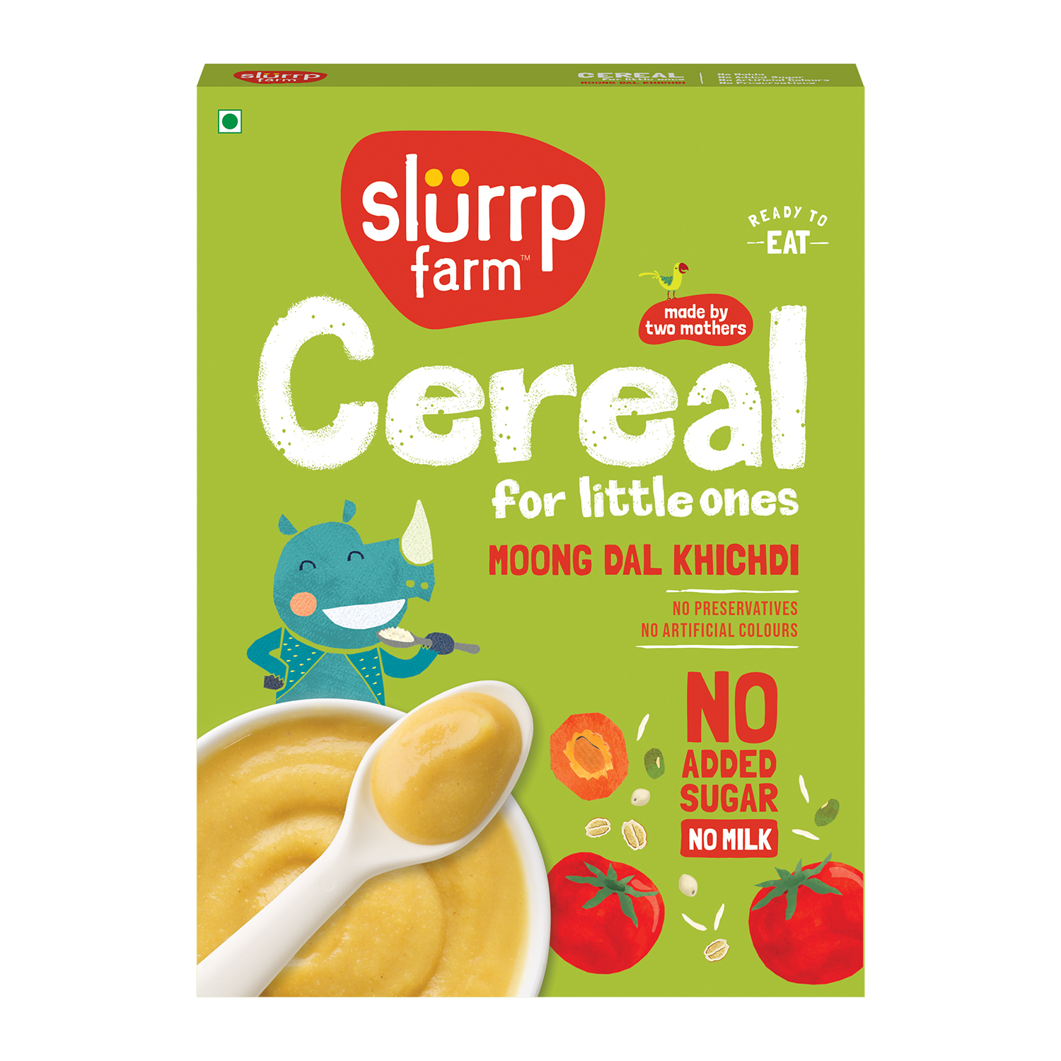 Slurrp Farm Instant Moong Dal Khichdi for Little Ones | No Sugar | No Salt | No Milk | Healthy Cereals for Kids with Real Vegetables | Great for Travel | Easy to digest, 200g