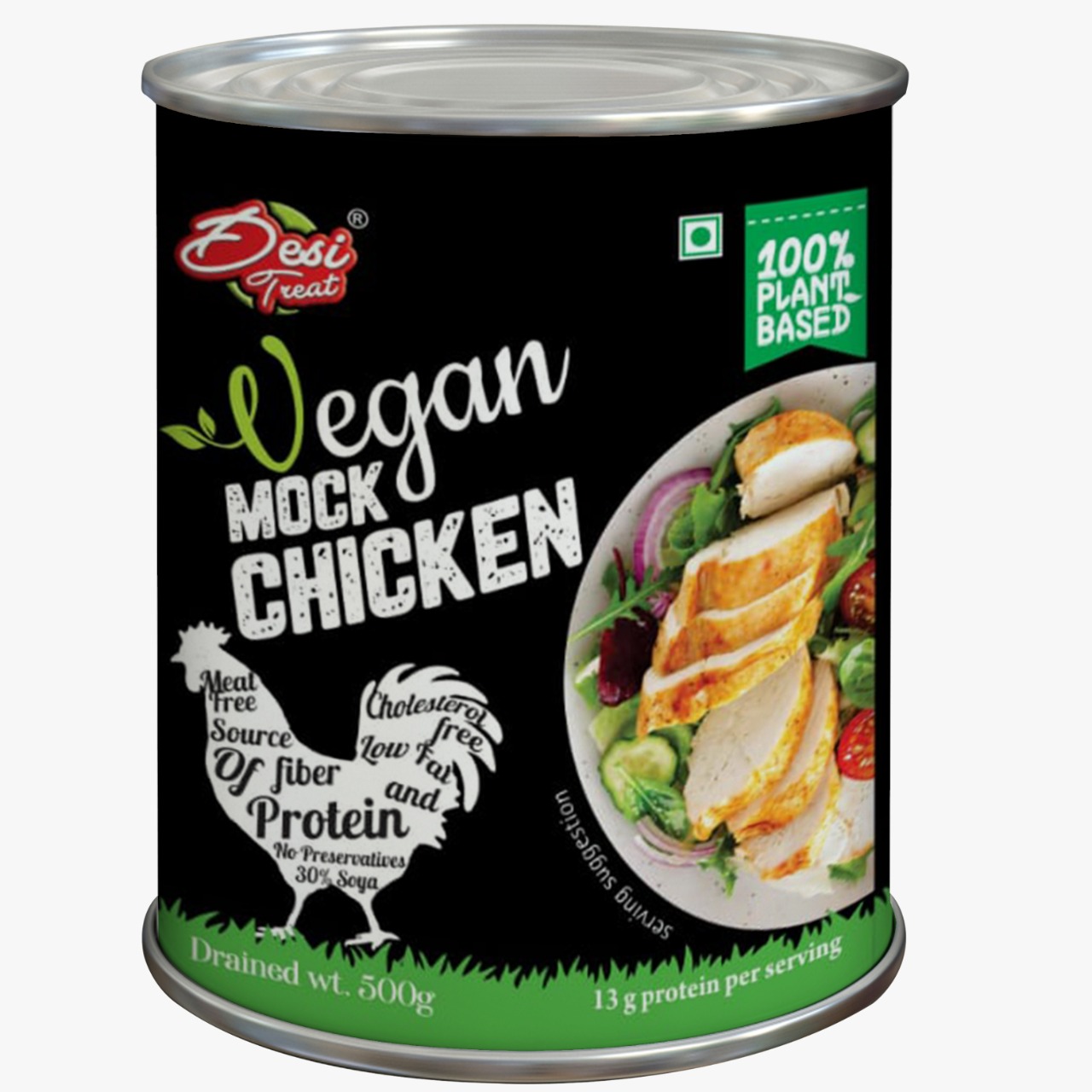 Desi Treat Vegan Mock Chicken, 800g | Plant Based | Ready to Cook | No Preservatives