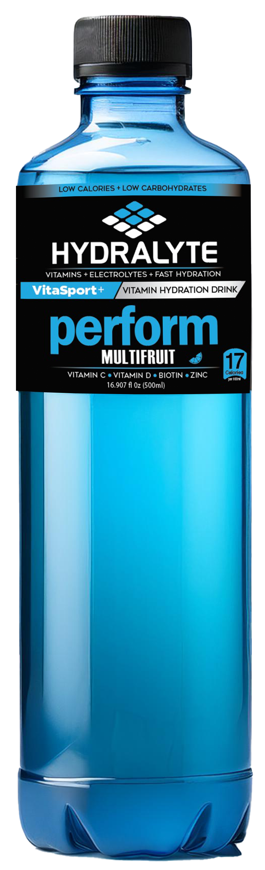Hydralyte VitaSport+ Vitamin Hydration Drink Multifruit 500ml Pack of 24 | Perform Multifruit | Vitamin C, Vitamin D, Biotin, Zinc | Electrolyte Replacement Drink